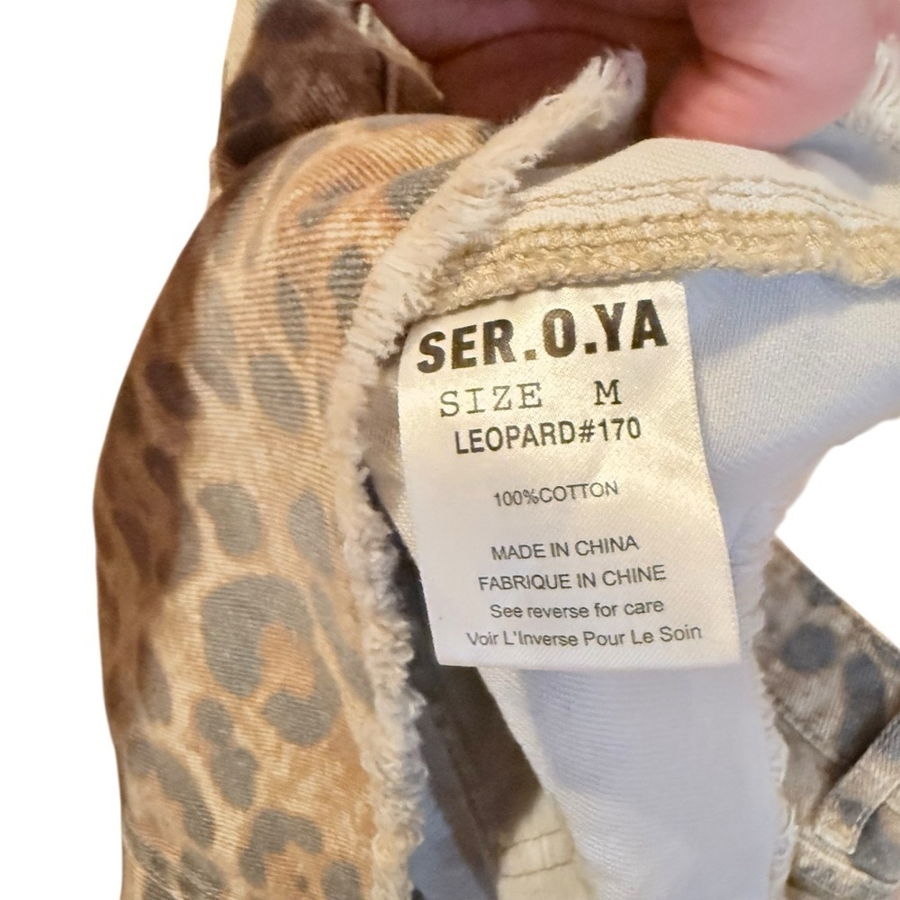 SER.O.YA Cheetah Matching Denim Jacket and Mini Skirt Size Medium - Picture 6 of 6